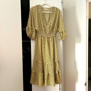 Max Studio Lemon Midi Spring Dress | New without tags | Size Large